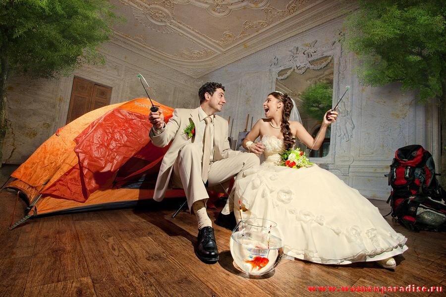 Молодожены решили устроить свадьбу на природе